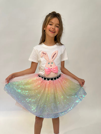 Lola + The Boys Beaded Bunny Bow Tshirt