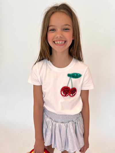 Lola + The Boys Beaded Gem Cherry T-shirt