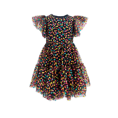 Lola + The Boys Black Funfetti Surprise Dress