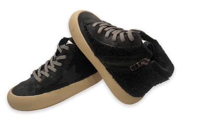 Lola + The Boys Black HighTop Sherpa Sneaker