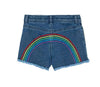 Lola + The Boys Bottoms embroidered rainbow denim shorts