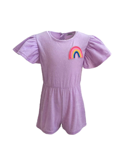 Lola + The Boys Bottoms Terry Rainbow Romper Lavender