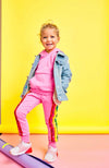 Lola + The Boys Bright Pink Rainbow Sequin Tracksuit