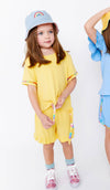 Lola + The Boys 2 Candy Beaded Gem Ruffle Set Yellow