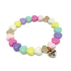 Lola + The Boys Gold Pastel Heart Stretch Bead Bracelet Charm It! Charms!