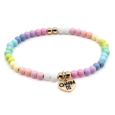 Lola + The Boys 4mm Pastel Stretch Bead Bracelet Charm It! Charms!