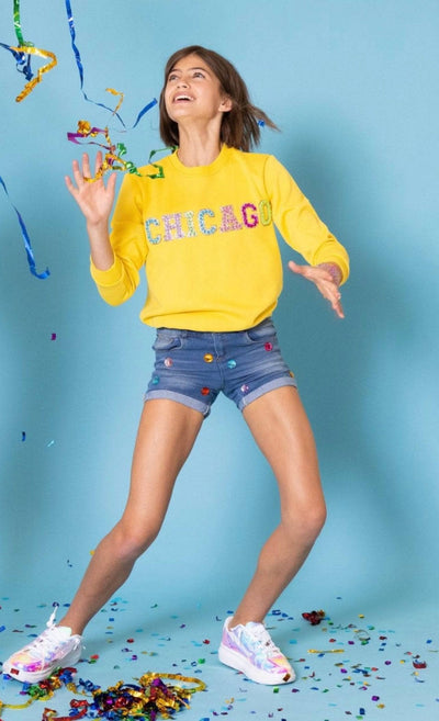 Lola + The Boys Chicago Gem Sweatshirt - Yellow