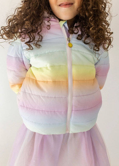 Lola + The Boys coat Ombre Puffer Lightweight Jacket