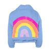 Lola + The Boys coat Rainbow Faux Fur Coat Baby Blue