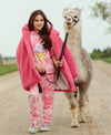 Lola + The Boys coat Womens Hot Pink Crystal Teddy Coat