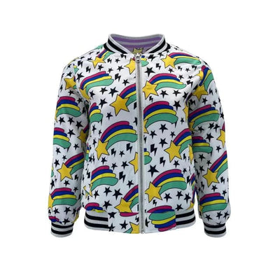 Lola + The Boys Coats & Jackets Shooting Stars Reversible Satin Bomber