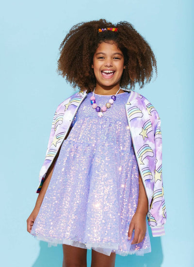 Lola + The Boys Coats & Jackets Shooting Stars Reversible Satin Bomber