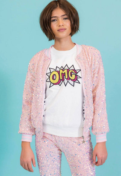 Lola + The Boys Cotton Candy Sequin Velour Set