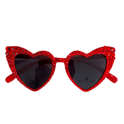 Lola + The Boys Crystal Encrusted Heart Sunnies