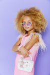 Lola + The Boys Crystal Feather Trims Sequin Dress