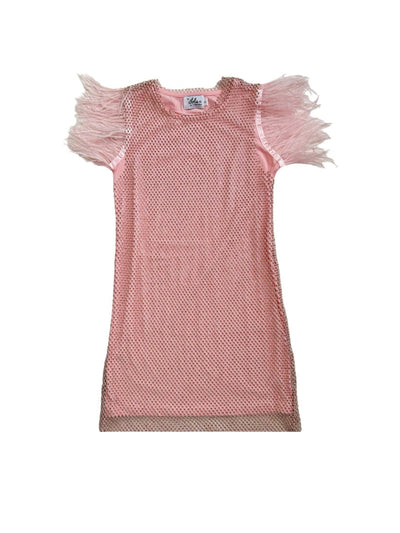 Lola + The Boys Crystal Feather Trims Sequin Dress