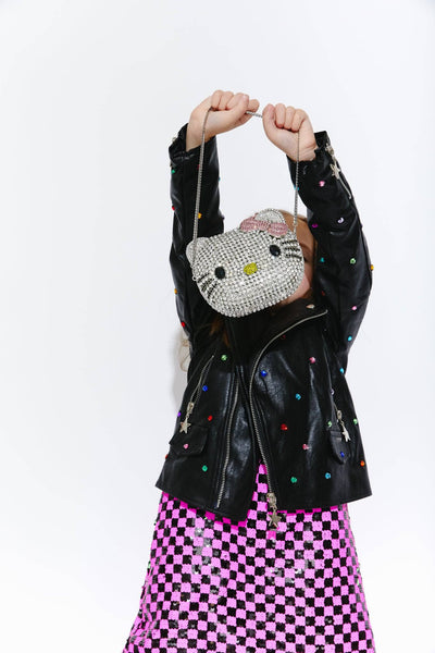 Lola + The Boys Crystal Kitty Purse- Preorder ships 2/20