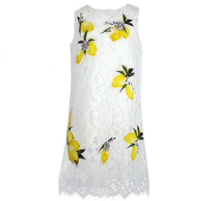 Lola + The Boys Crystal Lemon Lace Dress