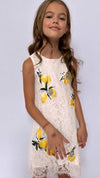 Lola + The Boys Crystal Lemon Lace Dress