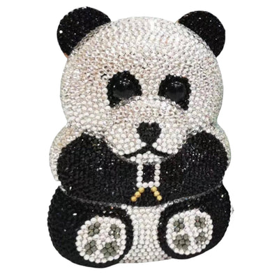 Lola + The Boys Black Panda Crystal Purse