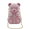 Lola + The Boys Pink Crystal Teddy bear Crystal Purses