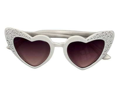 Lola + The Boys Crystal White Sunglasses