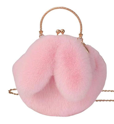 Lola + The Boys Cute Rabbit Ears Soft Plush Clutch