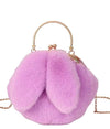 Lola + The Boys Lavender Cute Rabbit Ears Soft Plush Clutch