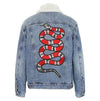 Lola + The Boys denim Denim Snake Sherpa Jacket