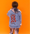 Lola + The Boys denim Denim Snake Sherpa Jacket