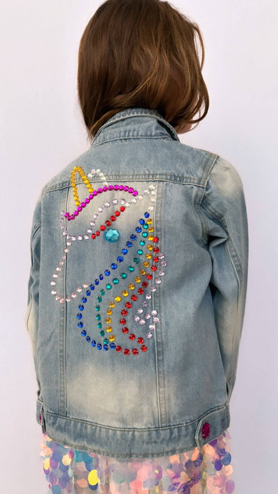 Lola + The Boys denim Light Bright Unicorn Denim Jacket