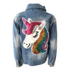 Lola + The Boys denim Rainbow Stars Denim Jacket