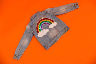 Lola + The Boys denim Somewhere Over The Rainbow Denim Jacket