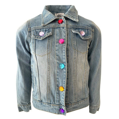 Lola + The Boys denim Somewhere Over The Rainbow Denim Jacket