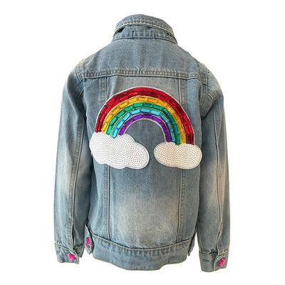 Lola + The Boys denim Somewhere Over The Rainbow Denim Jacket