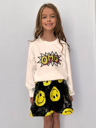 Lola + The Boys Don’t Worry Be Happy Sequin Skirt