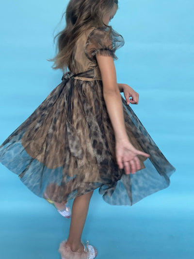 Lola + The Boys Dress Cheetah Tulle Dress