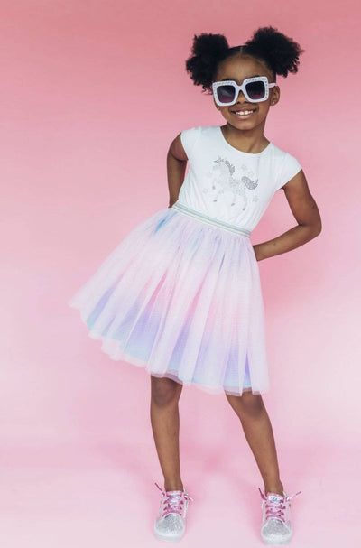 Lola + The Boys Dress Crystal Unicorn Tutu Dress