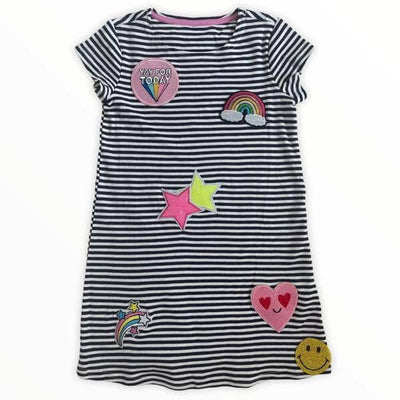 Lola + The Boys DRESS Mod Patch Stripe T Shirt Dress