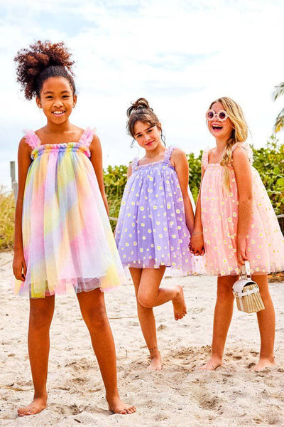 Lola + The Boys Dress Ombre Rainbow Tulle Dress