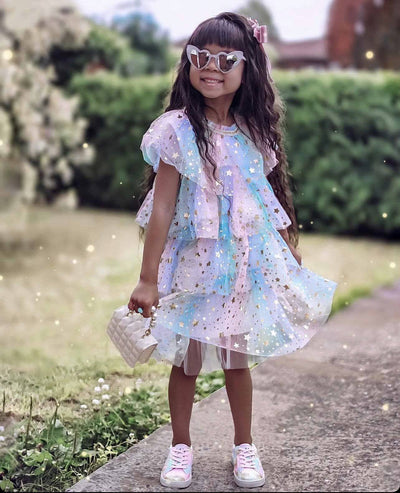 Lola + The Boys Dress Pastel Stars Dress