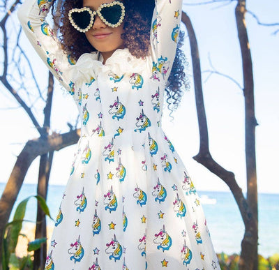 Lola + The Boys Dress Rainbow Unicorn Dream Dress