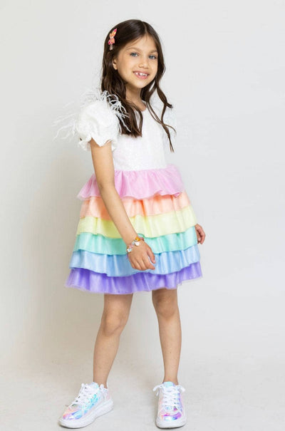 Lola + The Boys Dress Satin Rainbow Dream dress