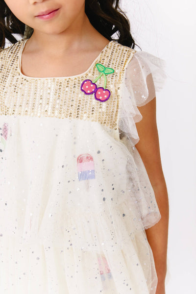 Lola + The Boys Dresses Cherry on Top Sparkle Ice Cream Dress