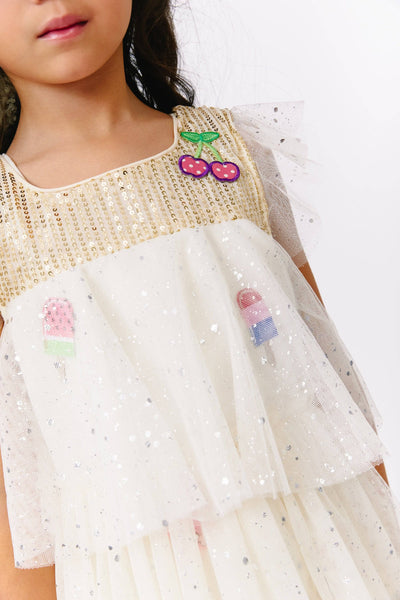 Lola + The Boys Dresses Cherry on Top Sparkle Ice Cream Dress