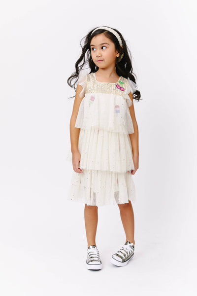 Lola + The Boys Dresses Cherry on Top Sparkle Ice Cream Dress