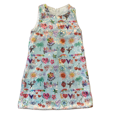 Lola + The Boys DRESSES Happy Doodle Sequin Dress