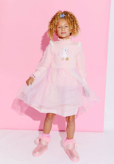 Lola + The Boys Dresses Rainbow Unicorn Tulle Dress