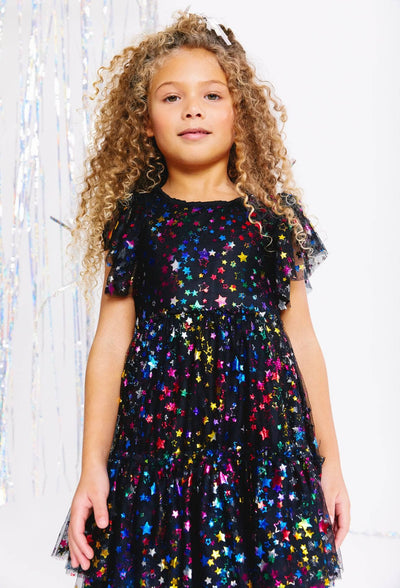 Lola + The Boys Dresses Shining Rainbow Star Tulle Dress