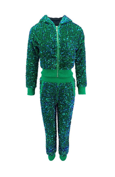 Lola + The Boys Emerald Sparkle Sequin Set